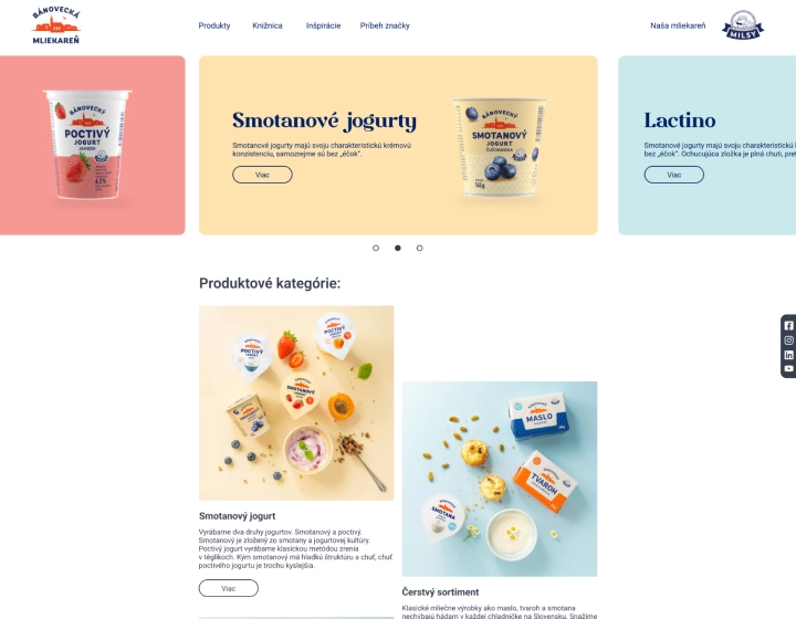 Bánovecká mliekareň webstránku dizajnoval Adrián Vrtel